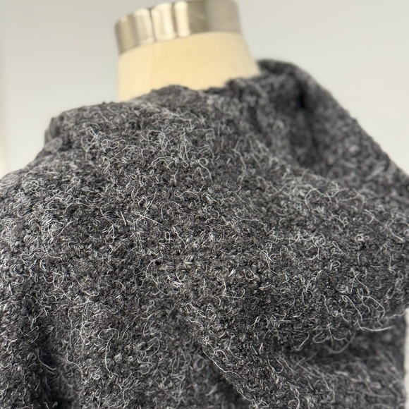 ANTHROPOLOGIE x LOOK BY M One Size O/S Wool Blend Longline Hooded Cardigan Black - Picture 4 of 9